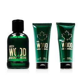 Dsquared2 Green Wood EDT 100 ml + Baume après-rasage 100 ml + Gel douche 100 ml