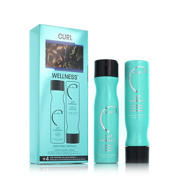 Malibu C Curl Wellness Collection Shampoing 266 ml + Après-champoing 266 ml + Welness sachet 4 x 5 g