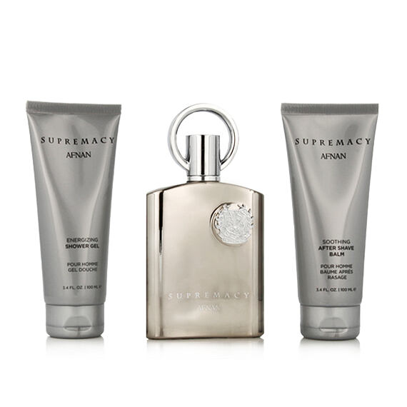 Afnan Supremacy Silver EDP 100 ml + Baume après-rasage 100 ml + Gel douche 100 ml