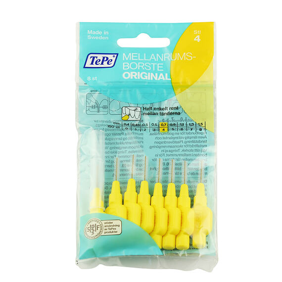 TePe Original Brossettes interdentaires 4 Jaune (0,7 mm) 8 pces