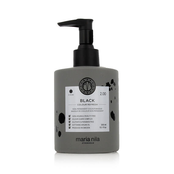 Maria Nila Colour Refresh Hair  Masque capillaire aux pigments colorés Black 300 ml