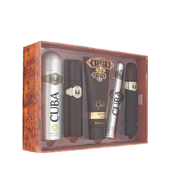 Cuba Gold EDT 100 ml + EDT 35 ml + Dopobarba 100 ml + spray corps 200 ml + Gel douche 200 ml