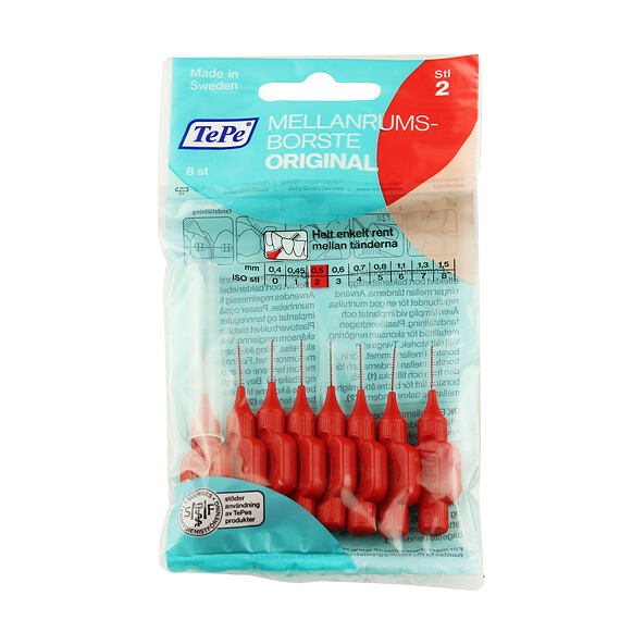 TePe Original Brossettes interdentaires 2 Rouge (0,5 mm) 8 pces