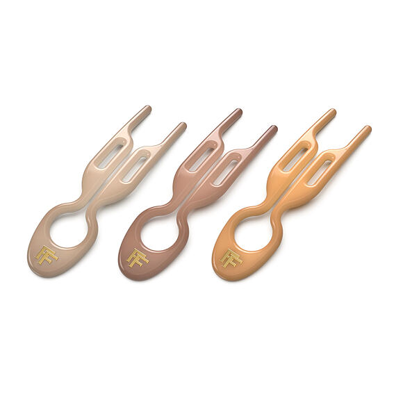 Fiona Franchimon Nº 1 Hairpin London Collection (Satin Sand, Smooth Caramel, Soft Beige) 3 pces