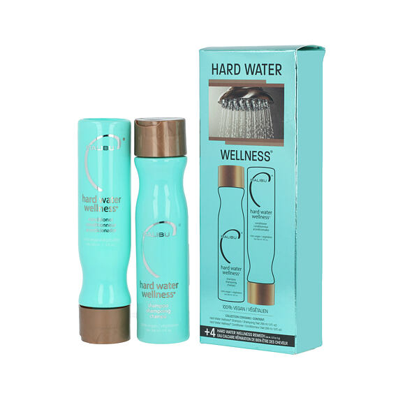 Malibu C Hard Water Wellness Collection Shampoing 266 ml + Après-shampoing 266 ml + Sachets W 4 x 5g