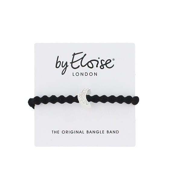 By Eloise London Silver Diamanté Moon Black